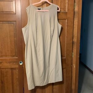 Lightweight khaki wool sheathe from Talbots